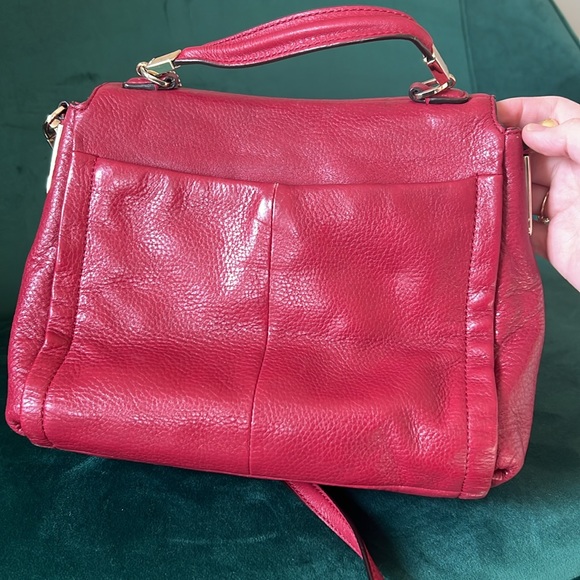 COACH- genuine RED leather crossbody bag - Picture 6 of 8